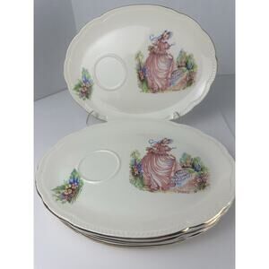VTG J. Fryer & Son “Pinkie” Tunstall England Cottage Core C1950'S Set Of 6